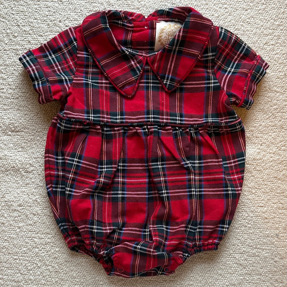 The Beaufort Bonnet Company Charming Red Plaid Baby Bubble